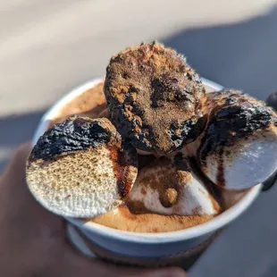 a cup of hot chocolate with marshmallows