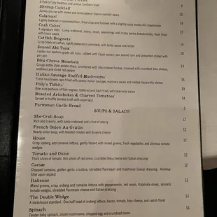 Menu as of 09/2024