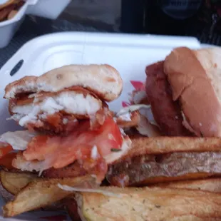Cod sammich and fries