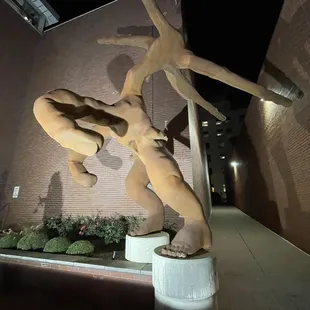 An interesting sculpture outside the Folly theater