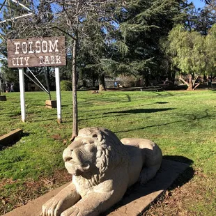 Look for the lion, it will lead to the children's play area.