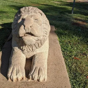 Lion statue.