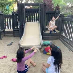 Take off your shoes and relax in the sandbox :)