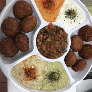 Falafel and hummus