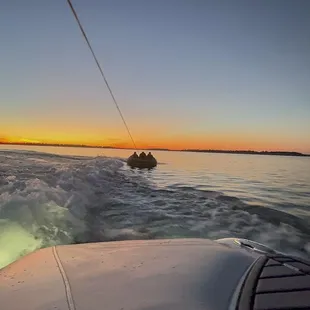 Tubing on the river.