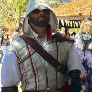 Ezio testing his equipment