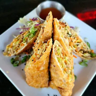 HAPPY HOUR EGGROLLS IN CHICKEN OR VEGGIE MADE FROM SCRATCH
