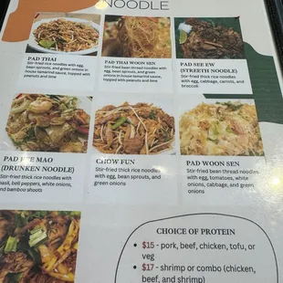 Noodle page, I chose the drunken noodle with shrimp medium spice