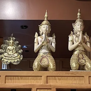 a couple of statues