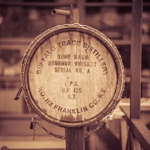 a wooden barrel