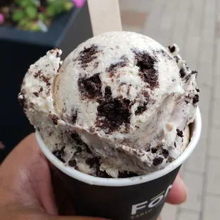 Mini scoop peanut butter chocolate chip ($5.50). Tasty. Great texture.