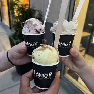 Cold Brew Ice Cream, Brownie Brownie Batter Ice Cream, Elvis Pretzely Ice Cream