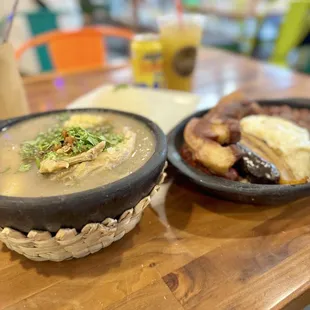 Sancocho de Cola Sopa and Bandeja Paisa Plato Especial