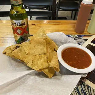 a tortilla and salsa