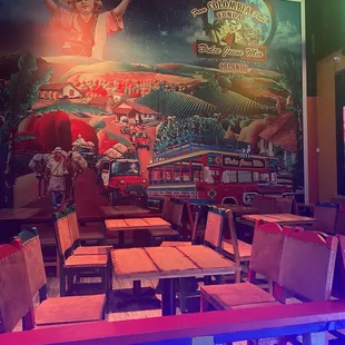 the interior of a mexican restaurant