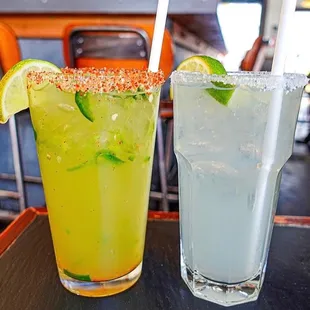 Spicy and regular margaritas- I felt some good heat from the spicy one and loved! ~ @seattle.food.diva