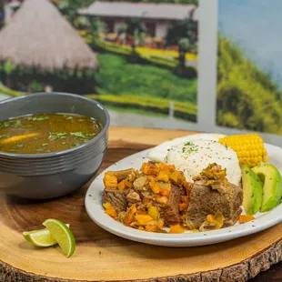 a plate of mexican food