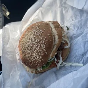 a close up of a sandwich