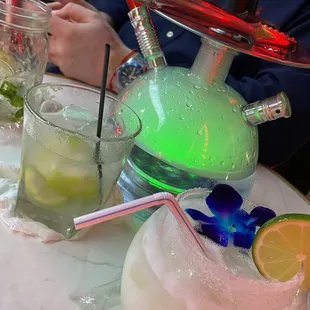 Hookah and coconut margarita