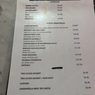 Food menu