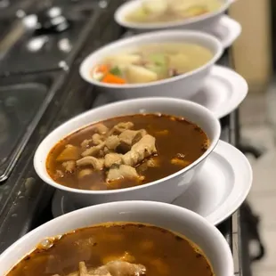 Pozole, menudo, caldo de res, caldo de pollo, for this chilly climate