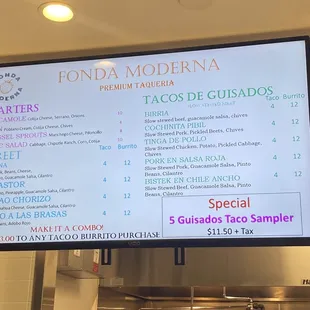 menu