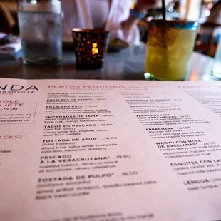 Fonda Menu