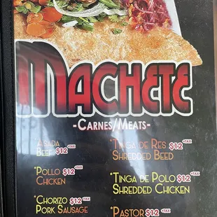 menu