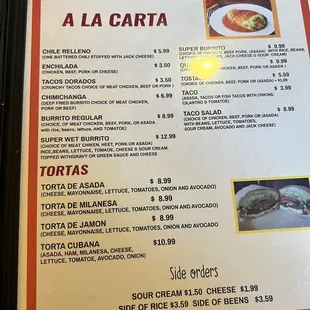 menu