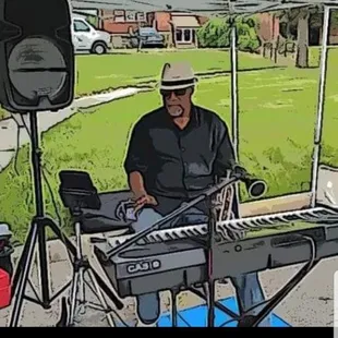 a man playing a keyboard