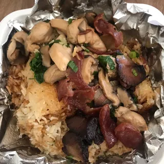C6. Chicken, Mushroom & Chinese Sausage Rice Casserole