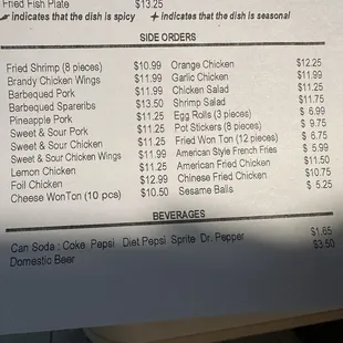 menu