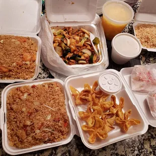 a variety of food items