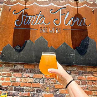 a hand holding a glass of beer