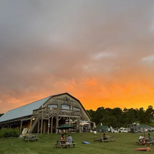 sunset over Fonta Flora Farm