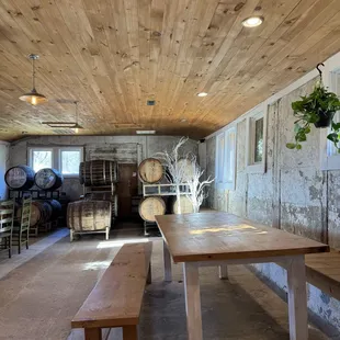 Indoor &quot;dairy&quot; building. Great place to hide from the sun or wind/ cold