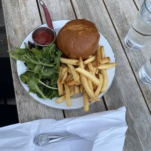 Burger and fries
