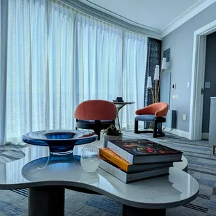 Part of the living room of the Noble suite