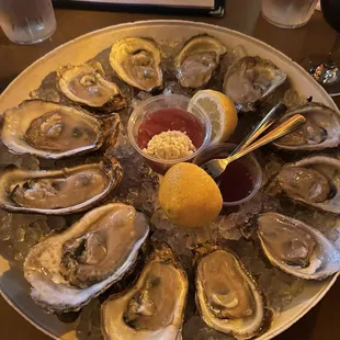 Raw oysters on half shell From the Raw Bar