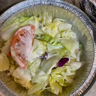 Salad with ranch