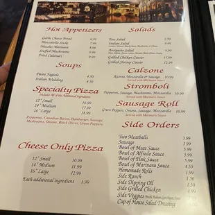 menu