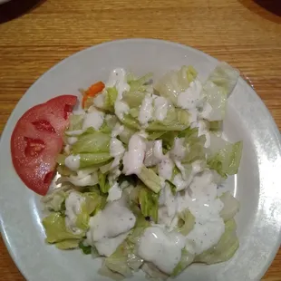 Salad with ranch