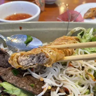 Tofu skin wrapped in meat ( not good I will pass next time )
