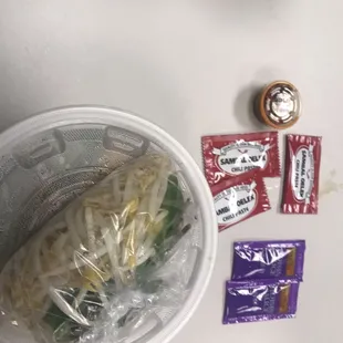 the contents of a plastic container