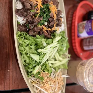 Charbroiled beef and vermicelli noodles