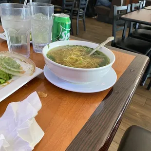 Pho with egg noodles