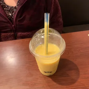 Mango boba smoothie