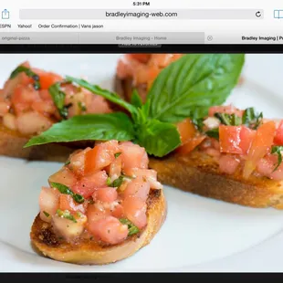 Bruschetta With Diced Tomatoes, Garlic And Basil