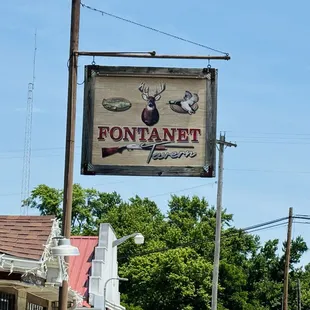 Sign outside the tavern