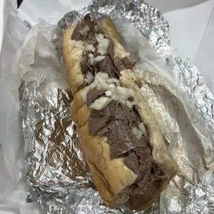 Italian beef with onions and cheese